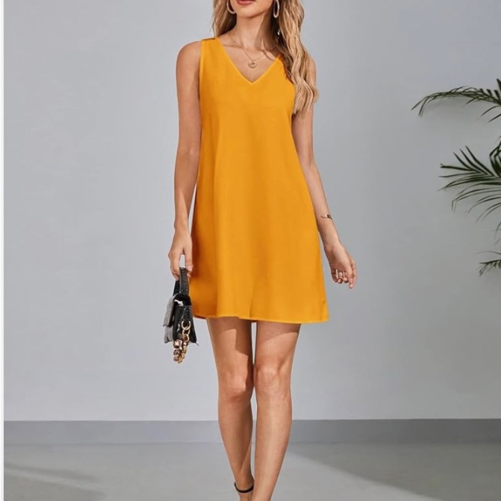 mustard yellow tunic dress